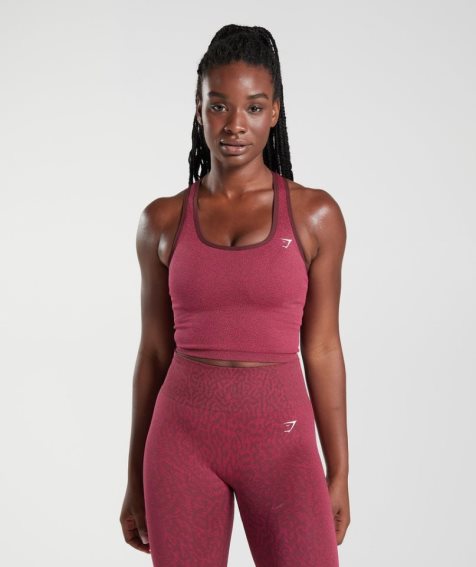 Women's Gymshark Adapt Animal Seamless Crop Tanks Fuchsia | CA A07351